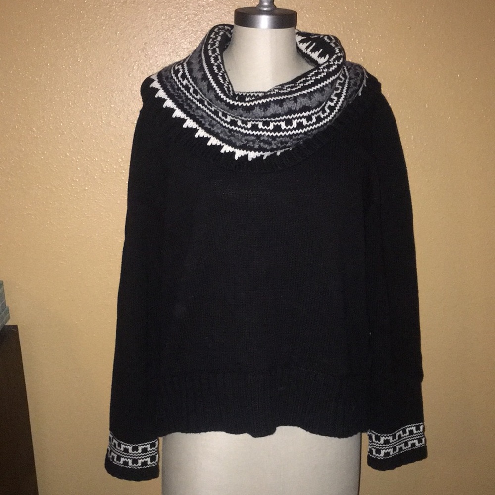 Charter Club Pattern Cowl Sweater